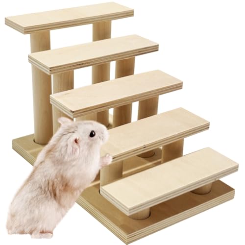 La La Pet Hamster Climbing Ladder Wood Ladder Bridge Training Toy Cage Decor for Mice Gerbils Guinea Pigs and Small-Sized Rodent Pets