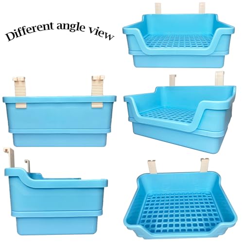 kathson Extra Large Rabbit Litter Box Trainer Rabbit Toilet Small Animal Potty Bunny Litter Pan Box for Adult Guinea Pig Rats Chinchilla Ferret Galesaur (Blue) - color: Blue