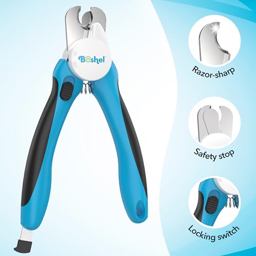 LED Large Dog Nail Clippers with Quick Sensor, Light, and Safety Guard, Pet's Sharp Toenail Cutter and File - size: LED - Large/Medium