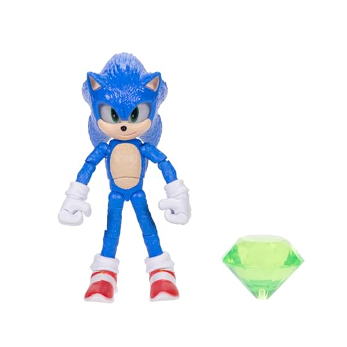 Sonic The Hedgehog Sonic 3 Movie 5" Action Figures: Sonic with Emerald Wave #3 | Sonic The Hedgehog Movie 5 Inch Action Figure Wave 3 - Sonic with Emerald - color: Sonic With Emerald