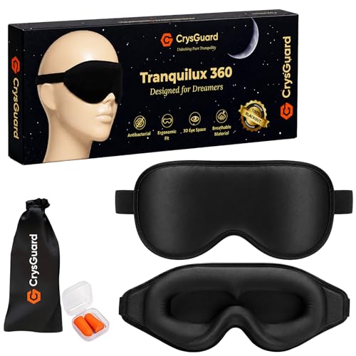 Sleep Mask for Side Sleepers, Total Blackout 3D Contoured Eye Mask for Men & Women, Zero Pressure Eye Cups, Adjustable Strap, Soft Breathable Blindfold for Travel, Nap, Sleep, Lightweight Eye Cover