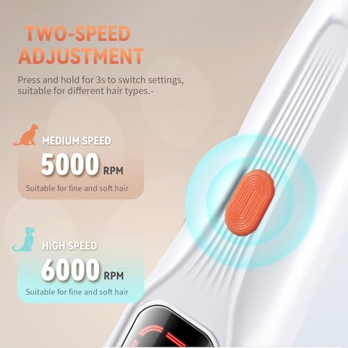 2026 New Pet Precision Trimmer, Dog Paw Trimmer with LED Light, Ultra Quiet | IP68 Waterproof, Dual-Speed Motor, Suit for Trimming Paw, Ear, Face, Butt, Eyebrows, USB Rechageble - color: White Variant