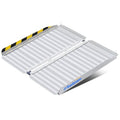 Ruedamann 2 FT Portable Wheelchair Ramp, Non-Slip Aluminum | Wheelchair Ramp With Upgraded Hinge, Aluminum Folding Ramp for Doorways, Ramp for Wheelchairs, Scooters, Steps, Stairs, Pets - size: 2FT Silver(Using Height 2-6'')