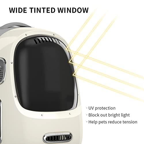 PETKIT Cat Backpack Carrier for Kitty Small Dog with Inbuilt Fan & Light | Airline-Approved Pet Backpack Bubble , Detachable Dog Backpack with Padded Strap for Travel, Hiking, Walking & Outdoor - color: White