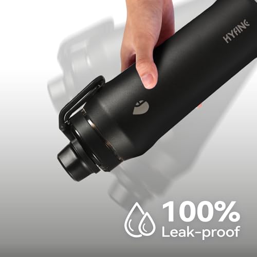 24oz Insulated Water Bottle, Wide Mouth Spout Lid, BPA-Free | Tritan spout lid, BPA free, 18/8 stainless steel body, Cold 24H, hot 12H, Wide mouth fits ice, Fit car cup holder，Black - color: black out