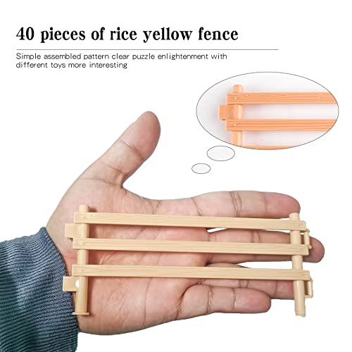 40PCS Corral Fence Toy Accessories Panel Set Farm Corral Fence with Gate Horse Paddock Barn Farm Animals for Toddlers Kids Preschool Educational Gift Sets - style: 40PCS-Flesh-colored Farm Corral Fence