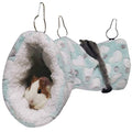 LEFTSTARER Guinea Pig Accessories Tunnel Sugar Glider Cage Accessories Hamster Rat Toys Ferret Hammock Hanging Tunnel for Small Animals （Heart-Green） - color: Green