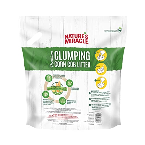Nature's Miracle Premium Clumping Corn Cob Litter, Tough Odor Bio-Enzymatic Formula, Dust Free - size: 18 lb