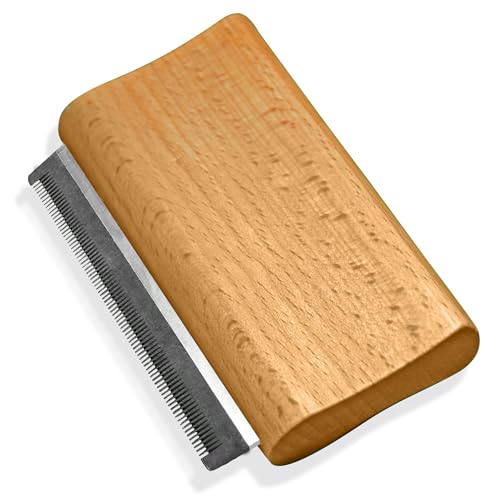 JoPets - Professional Wood Deshedding & Undercoat shedding brush for Dogs, Cats, Horses - Ergonomic Grooming Tool for short & long haired pets - Gentle wooden comb for shedding control - Pet Fur Care