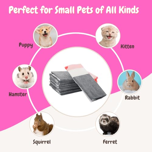 HoppScotch.bun Litter Box Liners, 22 pack Super Absorbent Carbon Odor Eliminator Rabbit Litter Pad Bags- Adhesive, Contactless Cage Liner (Charcoal, X-Large)