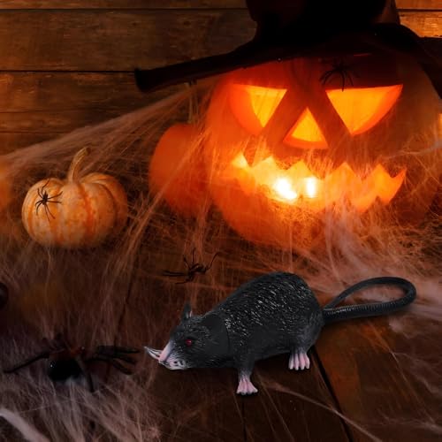 Lifelike Fake Mouse Realistic Mice, Spooky Rat, Halloween Prank, Rubber Rat with Long Tail, Creepy April Fool's Day Decorations