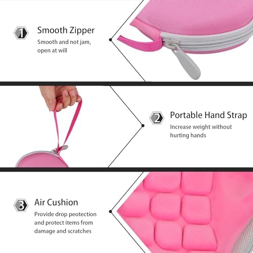 co2CREA Hard Case for Logitech MX Ergo/M575 Wireless Trackball Mouse, Pink | Portable Travel Storage Box, Protective EVA Carrying Bag with Shockproof Foam Cushion and Wrist Strap - color: Pink Case