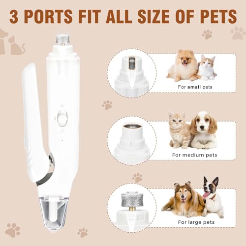 2-in-1 Dog Nail Grinder &Dog Nail Clippers with Light，Cat Nail Clippers ，Ultra-Quiet, USB Rechargeable, Multiple Grinding Methods, and Splash Guard for Large Medium Small Dogs Cats Pets(Pink) - color: pink