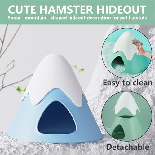 Hamster Hideout, Snowy Mountain Shape Hamster Hide House,Cute Small Animal Habitat Hideaway Hut for Syrian Hamsters, Mice, Gerbils, Rats (Green) - color: Green