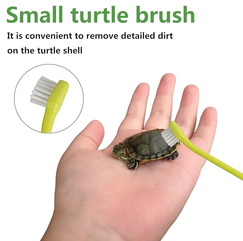 Turtle Brush with Suction Cup-Tortoise Shell Cleaner&Scratch Tool for Turtle Tanks-Aquatic Turtle Tank Accessories(3Pcs)