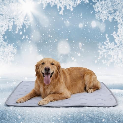 NAMOTEK Washable Dog Cooling Mat Ice Silk Cool Mat for Pet Self Comfortable Blanket Dog Pad - size: 47" x 28"