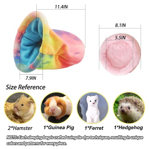 kathson Guinea Pig Snuggle Sack, Soft Fleece Sleep Sacks Large Guinea Pig Hideout Small Animal Hideout Pet Sleeping Bag for Hamster Rat Chinchilla Ferret, 2pcs (Pink) - color: Pink
