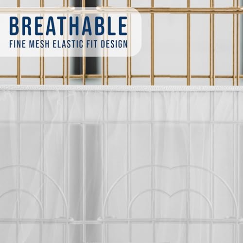 Universal Bird Cage Seed Catcher Universal Mesh Skirt Cover Stretchy Small Animal Cages Cover Pet Removable Durable Protector (White, Medium) - color: White, size: Medium