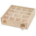 Wooden Maze Tunnel Toy with Cover Dwarf Hamster Maze Toy Safe for Small, Tiny, Mini Furry Animals, Child Gerbil Hole (Burlywood)