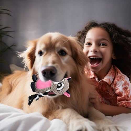 Plush Raccoon Squeaky Dog Toy,for Aggressive Chewers | Built-In Squeaker,Natural Cotton Rope Legs,Reinforced Texture For Medium Dogs,Small Breed Teething,Machine Washable - color: Raccoon