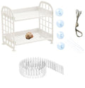 Hermit Crab Habitat Accessories - Plastic Grid Ladder Hammock for Hermit Crab, Hamster, Guinea Pig (White)