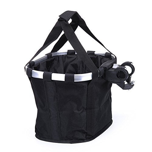 Pet Dog Bike Basket & Carrier Bag- Foldable Detachable Pet Travel Bicycle Basket - Small Animal Dog Cat Rabbit Bike Ride Basket Carrier (Black) - color: Black