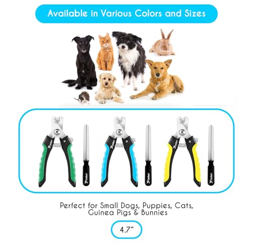 Candure Pet Nail Clippers Professional Nail Trimmer Suitable for Puppy, Cats, Rabbits and Guinea Pigs - Safety Lock/Protective Guard to Avoid Over Cutting (Blue, Small) - color: Bright Blue, size: Medium to Small Pets