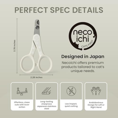 Necoichi Purrcision Stainless Steel Cat Nail Clipper, Made in Japan (Gray) - style: Gray