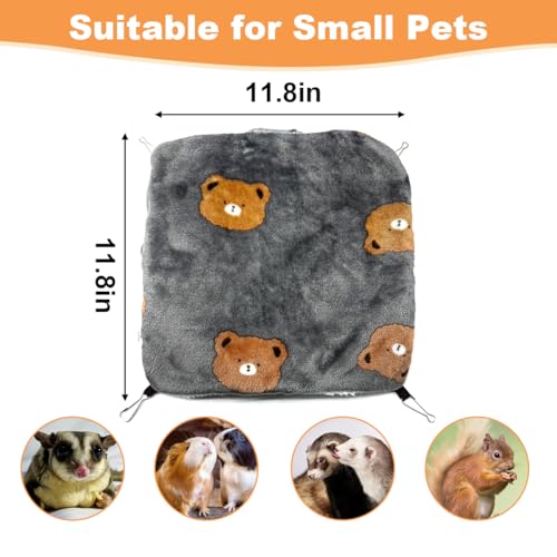 Sugar Glider Pouch 3-Layer Hammock Warm Bed Bedding, Sugar Glider Cage Accessories Toys, for Rat Ferret Chinchilla Playing Sleeping