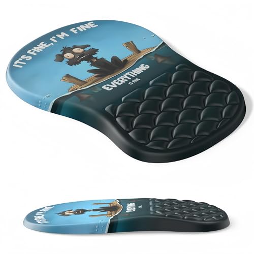 Ergonomic Mouse Pad Wrist Support with Massage Design,Funny Dog Wrist Rest Pain Relief Mousepad with Memory Foam,Mousepad for Wireless Mouse - color: D-01