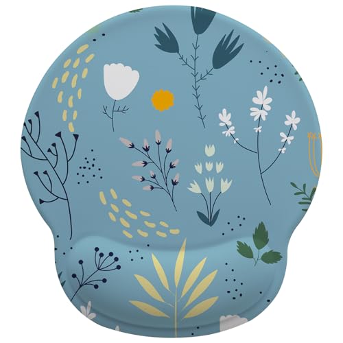 Flowers Mouse Pad with Gel Wrist Support, Smooth Surface Ergonomic Mouse pad, Non-Slip Pain Relief Desk Mat for Gaming, Work & Office Desktop 2 - color: Flowers 2