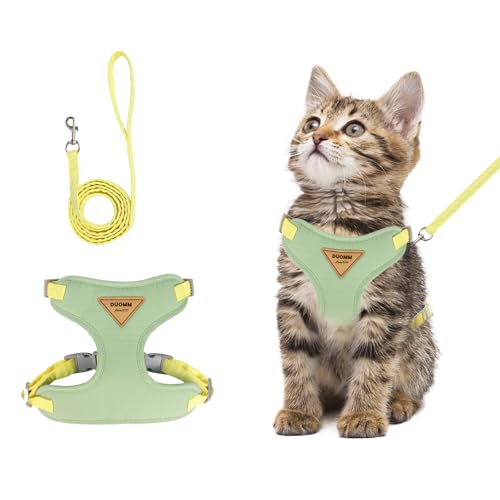 wanheart Cat Harness and Leash Set Escape-Proof Adjustable cat Leash and Harness Combo Suitable for All cat Breeds (Green, M) - size: M
