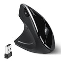Perixx PERIMICE-713L, Wireless Ergonomic Left Handed Vertical Mouse, 6 Buttons Design, 3 Level DPI, Black, Medium - style: Wireless