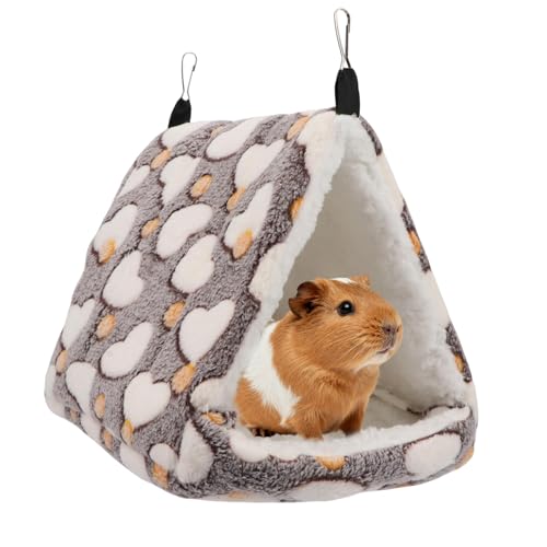 Litewoo Sugar Glider Bed Cozy Small Animal Hammock Hanging House Washable Warm Guinea Pig Hideout Hamster Cave Accessories for Rat Hamster Gerbil Sugar Glider Chinchilla Squirrel and Bird (Coffee) - color: Coffee