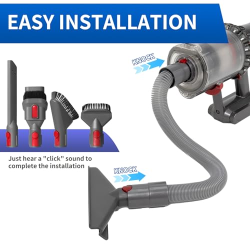Vacuum Attachment Kit Compatible with Dyson V7 V8 V10 V11 V15 Cleaner | Flexible Extension Hose Mattress Tool Stiff Brush Soft Bristle and Flexible Crevice Tool for Home Cleaning - color: Home Cleaning Kit with Dryer Vent Hose