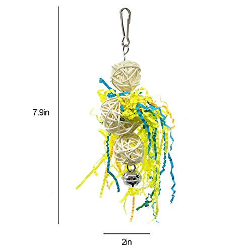 EBaokuup Bird Parrots Shredding Toys Parakeet Chewing Toys Bird Loofah Toys Parrot Cage Shredder Toys Bird Foraging Hanging Toys Bird Accessories for Parrots Lovebird Cockatiel Conure African Grey - color: 5 PCS