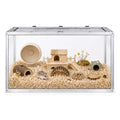 Large Hamster Cage 32x16x16 in, Acrylic Hamster Enclosure with Metal Frame | Chew-proof, Vent holes, Hinged top - size: 32 x 16 x 16 in