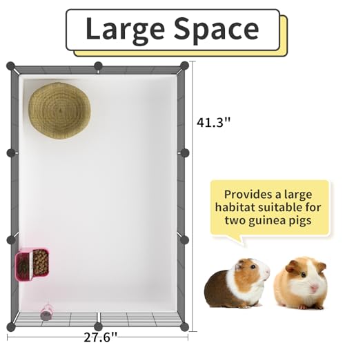Oneluck Guinea Pig Cage, Indoor Habitat with Waterproof Plastic Bottom, Playpen for Small Pet Bunny, Turtle, Hamster, Partition cage - color: Basic Cage