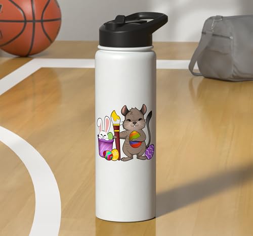 Cute degu painting Easter eggs Stainless Steel Insulated Water Bottle - color: White