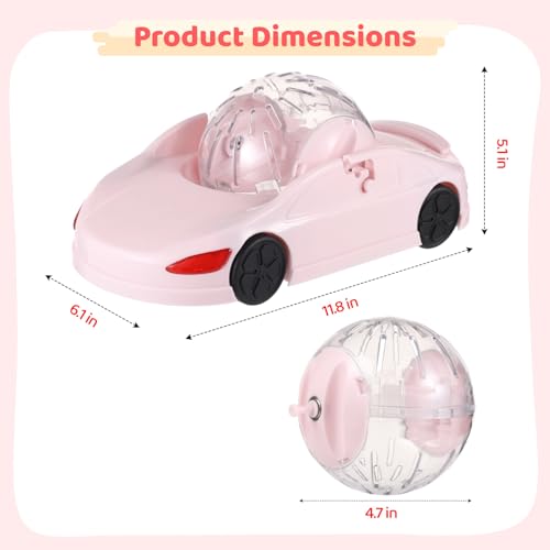 Hamster Exercise Ball Sports Car, Hamster Car with Detachable Transparent Ball, 3 Modes Funny Exercise Wheel, Small Exercise Ball for Dwarf Small Pet