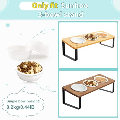 Sunhoo 3 PCS Replacement Ceramic Cat Bowls Pet Dish Microwave and Dishwasher Compatible - Outer Diameter(4.7in/12cm)