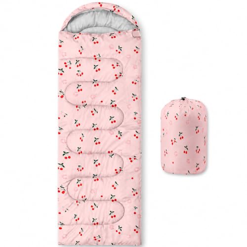AILONEN Midnight Meow Sleeping Bag, Charcoal Cat Eyes Crescent Graphic, Portable Camp Sack Sleepover Style - color: Cherry1