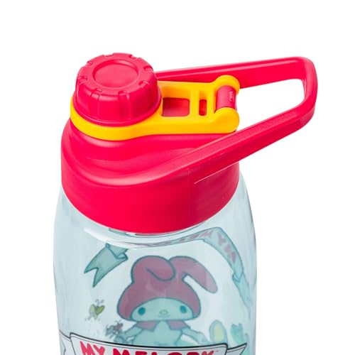 Silver Buffalo Sanrio Hello Kitty and Friends My Melody, Joey, and Meadow Friends Water Bottle with Screw-On Lid, 28 Ounces - color: Sanrio My Melody in Meadow, size: 28 Ounces