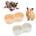 2 Pcs Hamster Ceramic Food Bowl, Double Grid Design Anti-Turning Food and Water Dish for Hamster Hedgehog Sugar Glider Gerbil Chipmunk Rodent (Colors May Vary)
