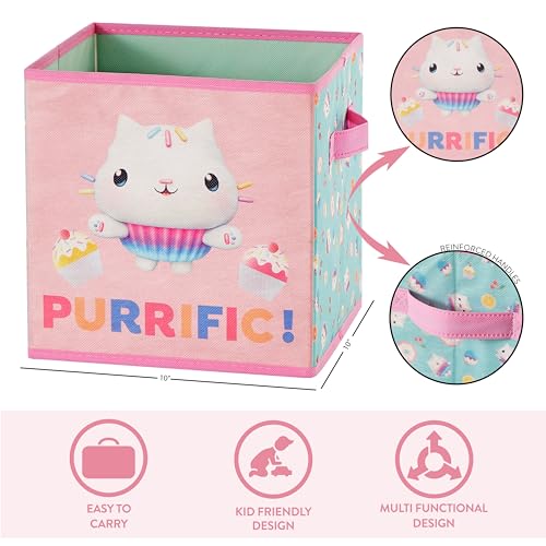 Idea Nuova Gabby’s Dollhouse Set of 2 Collapsible Storage Cubes with Carry Handles, Kids Room & Playroom Organizer Bins, 10” x 10” - color: Gabbys Dollhouse