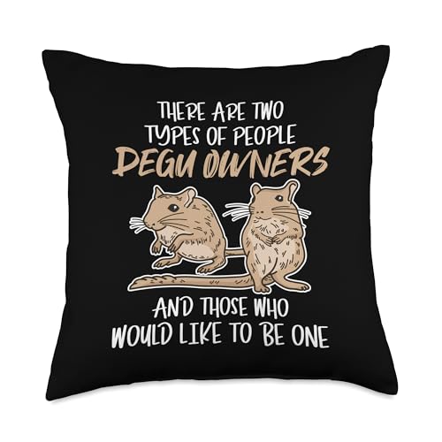 Two Types Of People Degu Owners Rat Common Degu Throw Pillow - size: 18x18