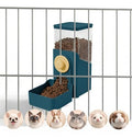 41 oz Hanging Gravity Feeder for Small Animals, Rabbits & Guinea Pigs | Adjustable Cage Height | No-Open-Cage Refill | Space-Saving | Clear Reservoir | Versatile Food Compatibility - color: Dark Blue