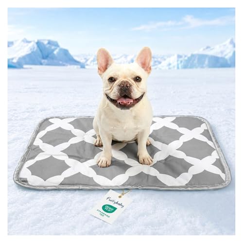 Cooling Mat for Dogs,Stylish Patterns,Self Cooling Indoor Outdoor | Instant Cooling,No Gel,100%Non-Toxic,Claw-Proof,Anti-Slip,Washable,for dog creat,dog bed,Grey M - color: Grey, size: 30"x20"(Medium)