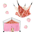 LYART Guinea Pig Rat Ferret Hammock and Warm Bed Small Pet Hideout Tunnel Cave Hanging Bunkbed Hammock Cage Toy for Hamster Sugar Glider Squirrel (2.Hammock & Hideout) - color: 2.Hammock & Hideout