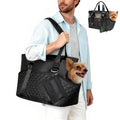 YUDODO 4-12lbs Dog Purse Carrier, Lightweight Small Dog Carrier with Large Pockets & Treat Pouch, Collapsible Pet Travel Carrier Puppy Cat Rabbit, Black, Purse+Treat Pouch